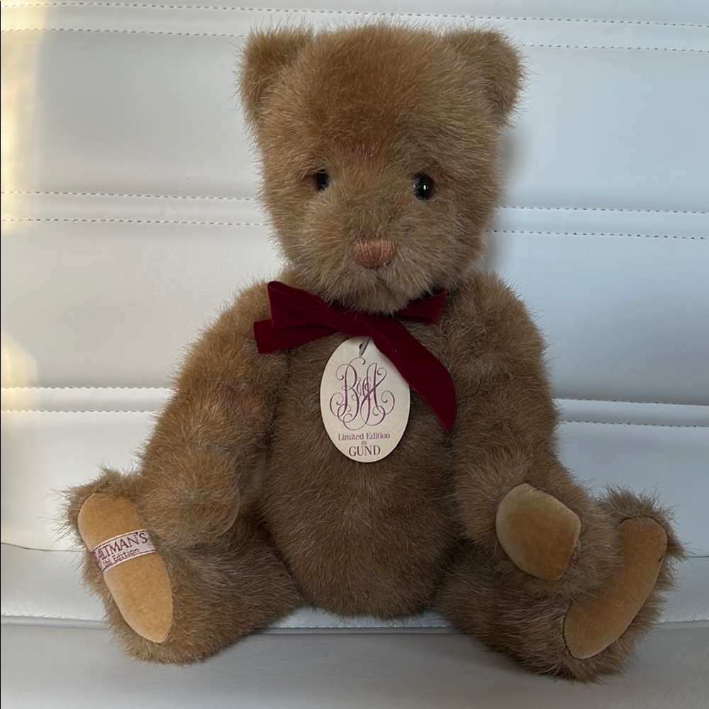 Gund Limited Edition Teddy Bear with Red Bow made for B. Altman’s